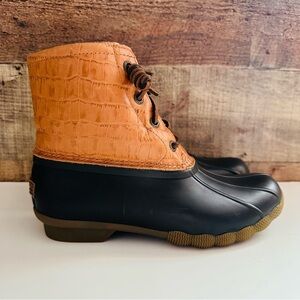 NWOT Leather Waterproof Sperry Saltwater Duck Boots